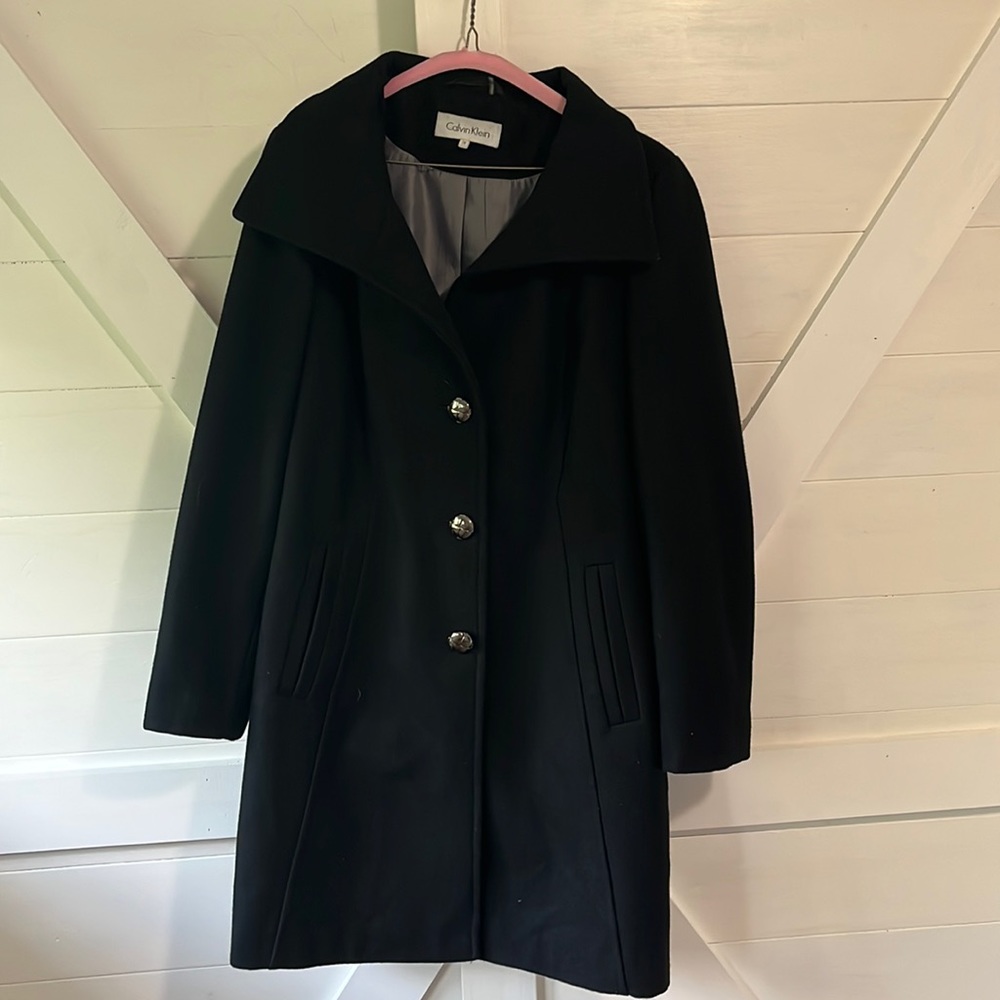 Calvin Klein black wool coat